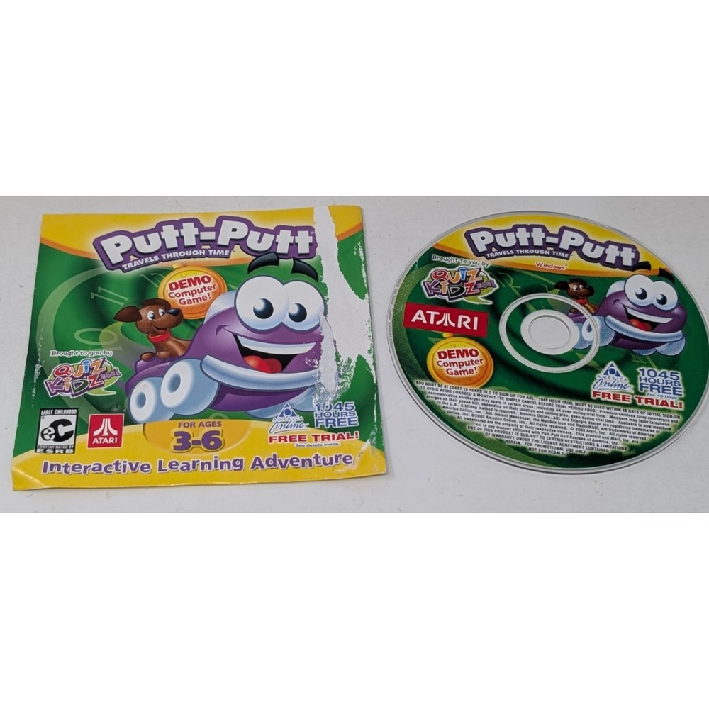 Putt-Putt Travels Through Time PC Game DEMO Quiznos Kids Meal 2003 RARE VTG